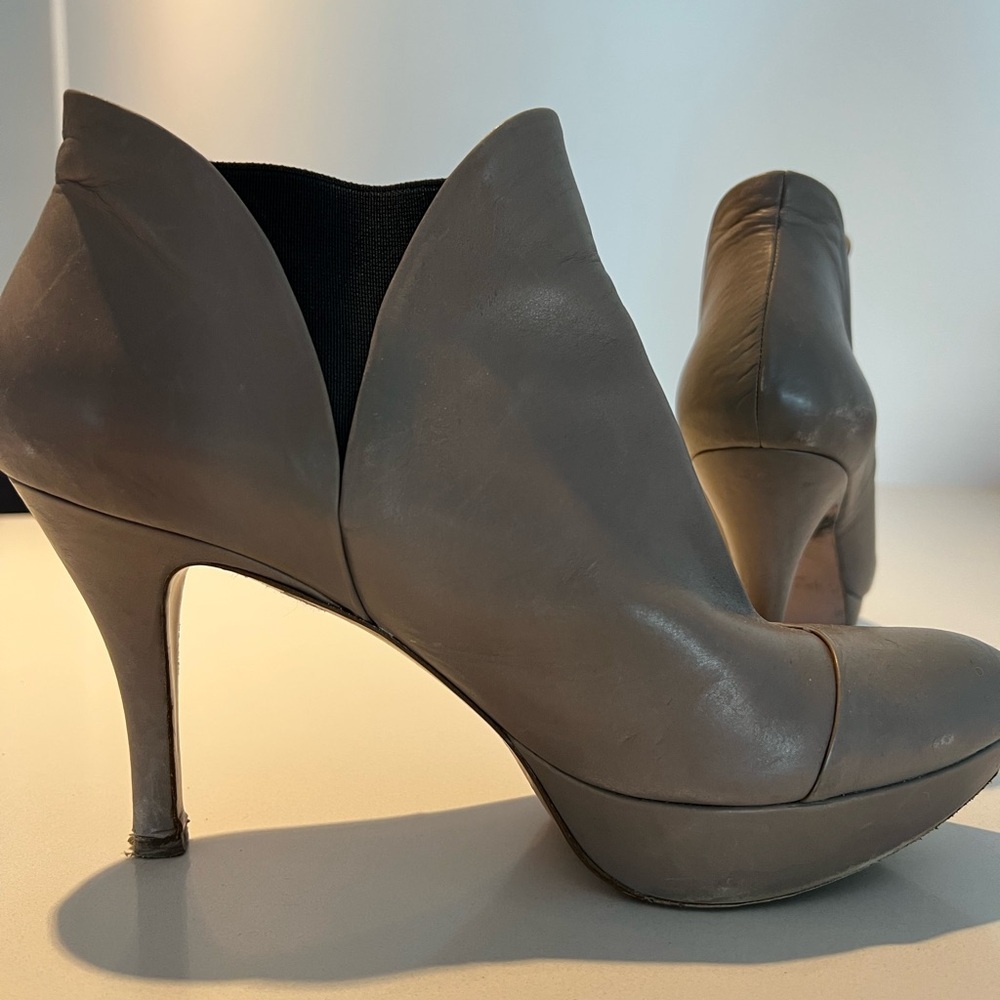 Pura Lopez Gray Heeled Boots